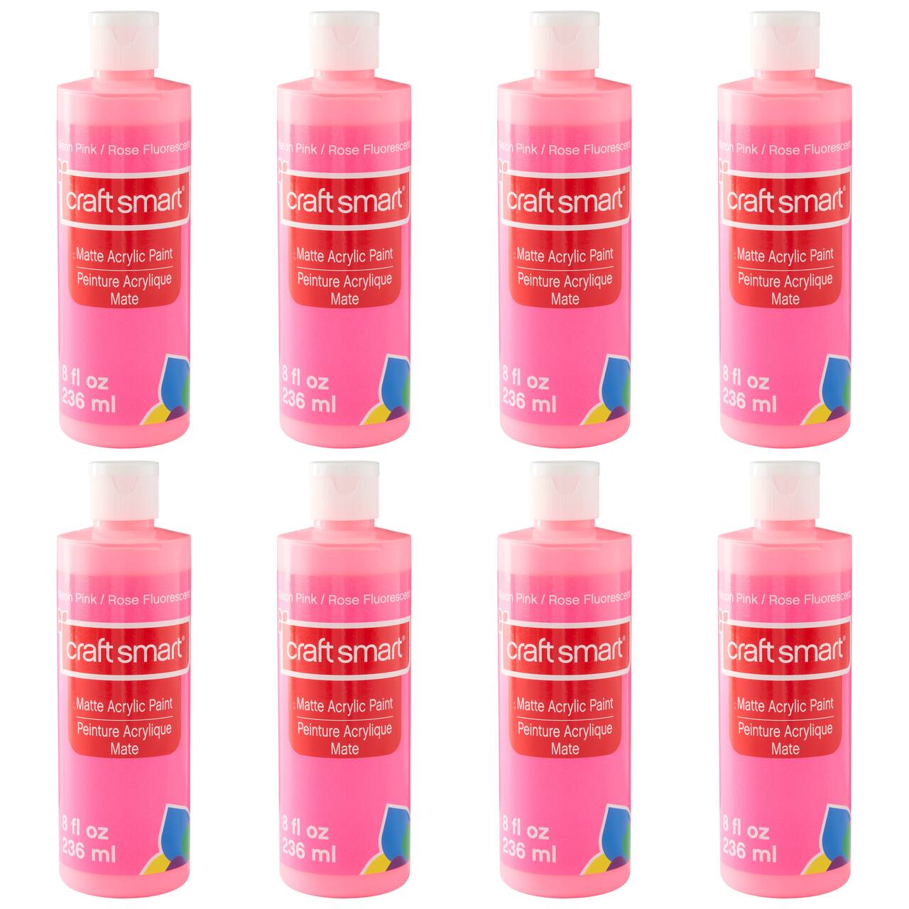 8 Pack: 8oz. Neon Acrylic Paint by Craft Smart®